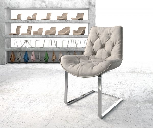 Houpací židle Taimi-Flex Stripes Light Grey Cantilever Flat Chrome