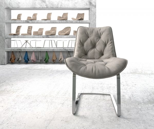 Houpací židle Taimi-Flex Stripes Light Grey Cantilever Flat Chrome - Image 2