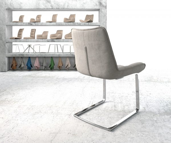 Houpací židle Taimi-Flex Stripes Light Grey Cantilever Flat Chrome - Image 3