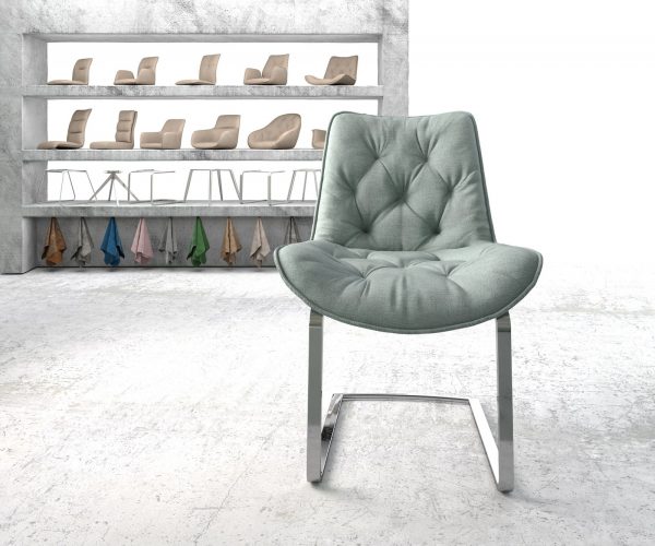 Houpací křeslo Taimi-Flex Stripes Mint Cantilever Flat Chrome - Image 2