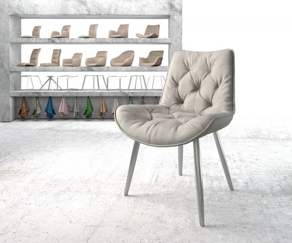 Jídelní židle Taimi-Flex Stripes Light Grey 4-nohá kónická nerezová ocel