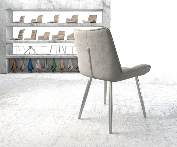 Jídelní židle Taimi-Flex Stripes Light Grey 4-nohá kónická nerezová ocel - Image 3
