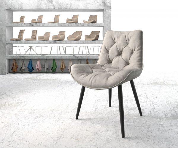 Jídelní židle Taimi-Flex Stripes Light Grey 4-nohá kónická černá