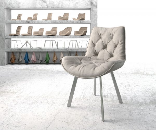 Jídelní židle Taimi-Flex Stripes Light Grey 4-nohá oválná nerezová ocel