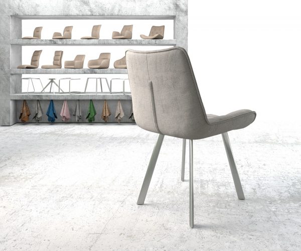 Jídelní židle Taimi-Flex Stripes Light Grey 4-nohá oválná nerezová ocel - Image 3