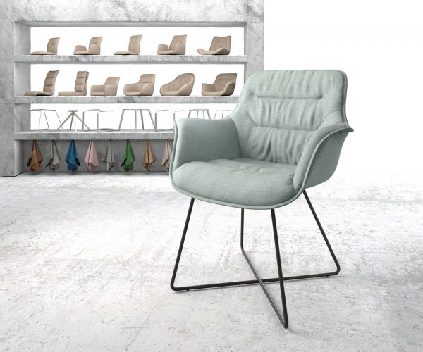Jídelní židle Kaira-Flex Stripes Mint X-Frame Black