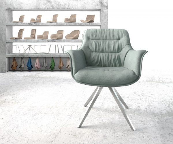 Otočná židle Kaira-Flex Stripes Mint Cross Frame Edged Stainless Steel 180° Swivel - Image 2