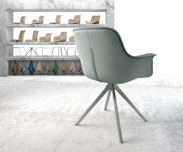 Otočná židle Kaira-Flex Stripes Mint Cross Frame Edged Stainless Steel 180° Swivel - Image 3