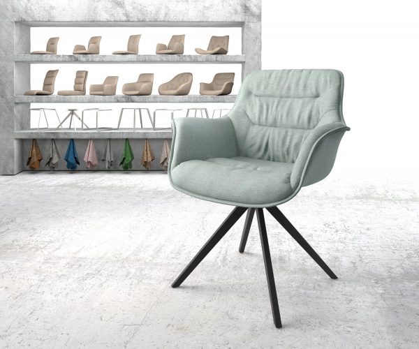 Otočná židle Kaira-Flex Stripes Mint Cross Frame Edged Black 180° Swivel