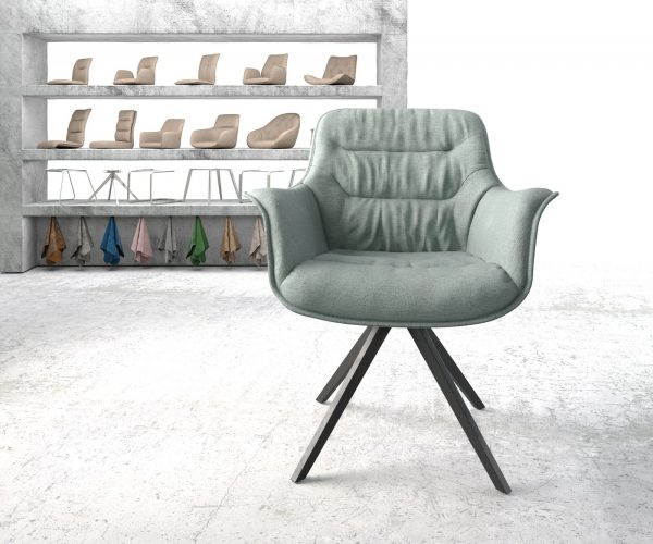 Otočná židle Kaira-Flex Stripes Mint Cross Frame Edged Black 180° Swivel - Image 2