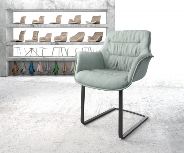 Otočná židle Kaira-Flex Stripes Mint Cantilever Flat Black