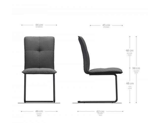 Maddy-Flex Velvet Rosé Cantilever Chair Round Chrome - Image 5