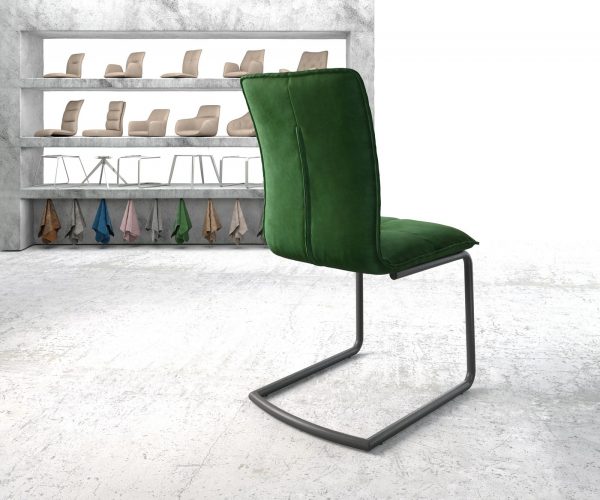 Otočná židle Maddy-Flex Velvet Green Cantilever Round Black - Image 3