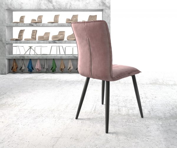 Jídelní židle Maddy-Flex Velvet Rosé 4-nohá kónická černá - Image 3