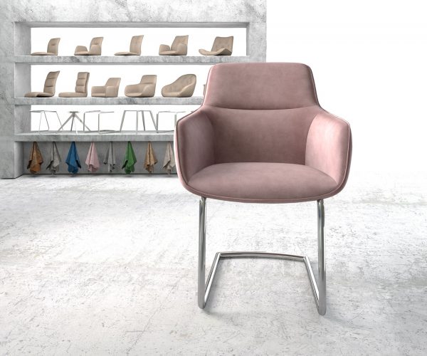 Jídelní židle Pejo-Flex Rosé Samet Cantilever Round chromovaná - Image 2