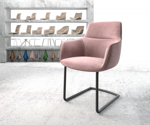 Jídelní židle Pejo-Flex Rosé Samet Cantilever Round Černá
