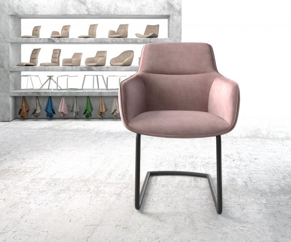 Jídelní židle Pejo-Flex Rosé Samet Cantilever Round Černá - Image 2
