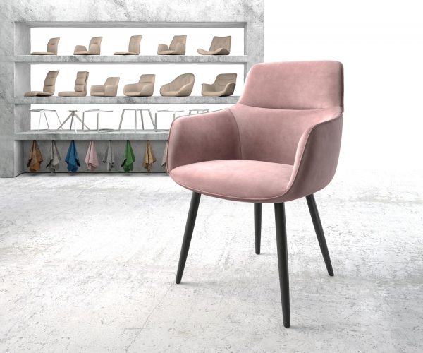 Jídelní židle Pejo-Flex Rosé Samet 4-nohá kónická Černá