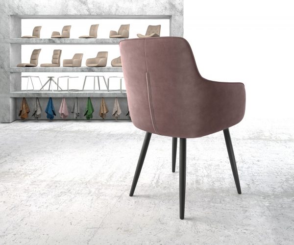 Jídelní židle Pejo-Flex Rosé Samet 4-nohá kónická Černá - Image 3