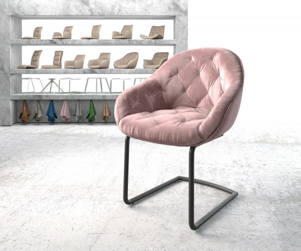 Křeslo Gaio-Flex Rosé Samet Cantilever Round Černá