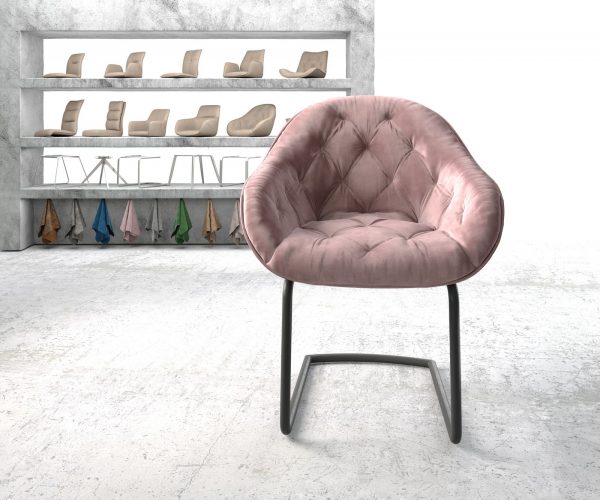 Křeslo Gaio-Flex Rosé Samet Cantilever Round Černá - Image 2