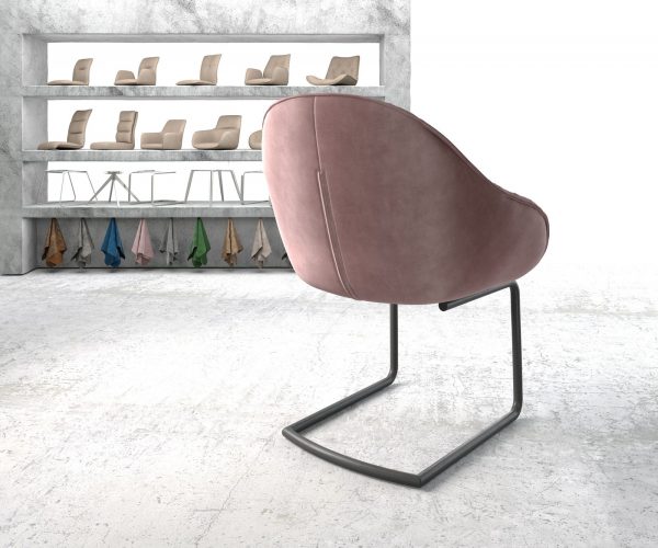 Křeslo Gaio-Flex Rosé Samet Cantilever Round Černá - Image 3