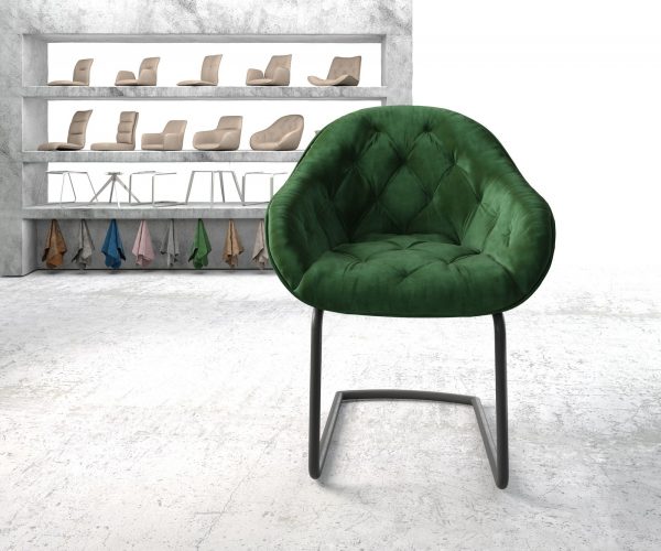 Křeslo Gaio-Flex Zelená Samet Cantilever Round Černá - Image 2