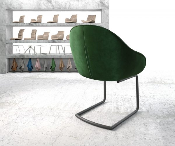 Křeslo Gaio-Flex Zelená Samet Cantilever Round Černá - Image 3