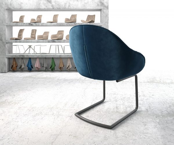 Křeslo Gaio-Flex Modrá Samet Cantilever Round Černá - Image 3