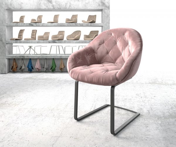 Křeslo Gaio-Flex Rosé Samet Cantilever Flat Černá