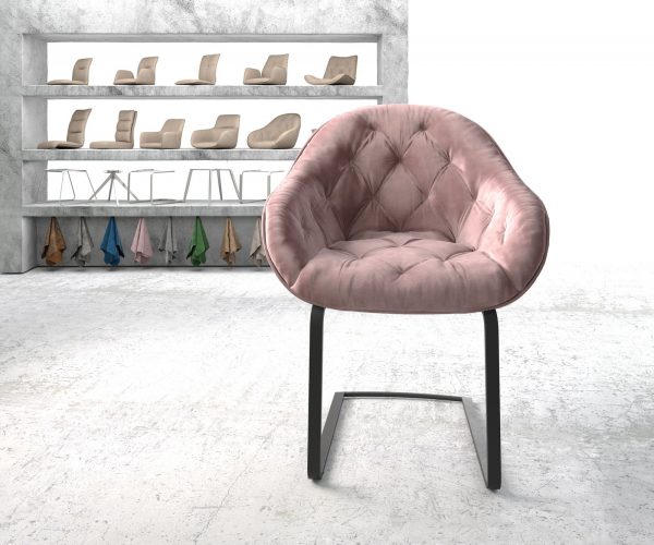 Křeslo Gaio-Flex Rosé Samet Cantilever Flat Černá - Image 2