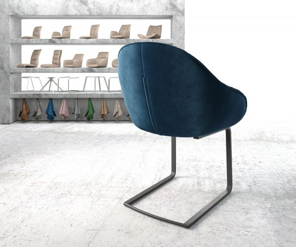 Křeslo Gaio-Flex Modrá Samet Cantilever Flat Černá - Image 3