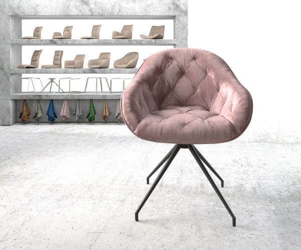Otočná židle Gaio-Flex Rosé Samet Cross Rám Conical Černá - Image 2