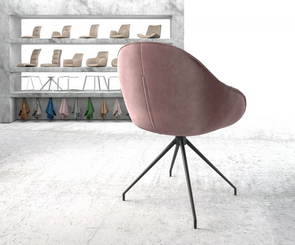 Otočná židle Gaio-Flex Rosé Samet Cross Rám Conical Černá - Image 3