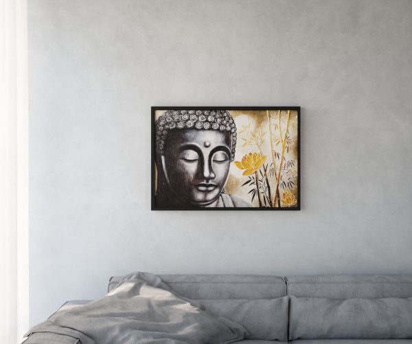 Obraz Buddha 100x70 cm pestrobarevná olejomalba na dřevě