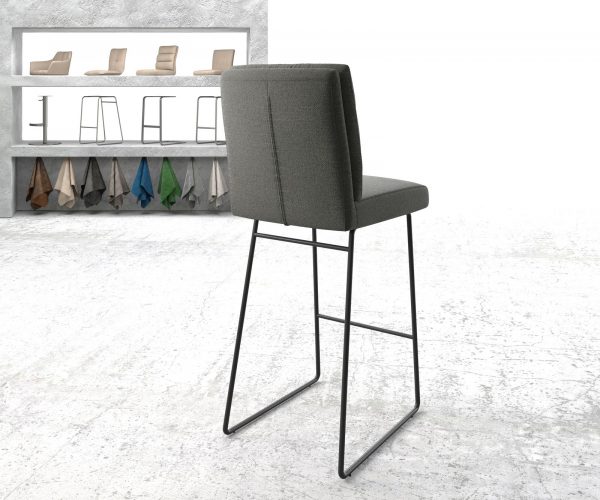 Barová židle Pela-Flex Texturovaná tkanina Antracit Kovový rám s ližinami - Image 3