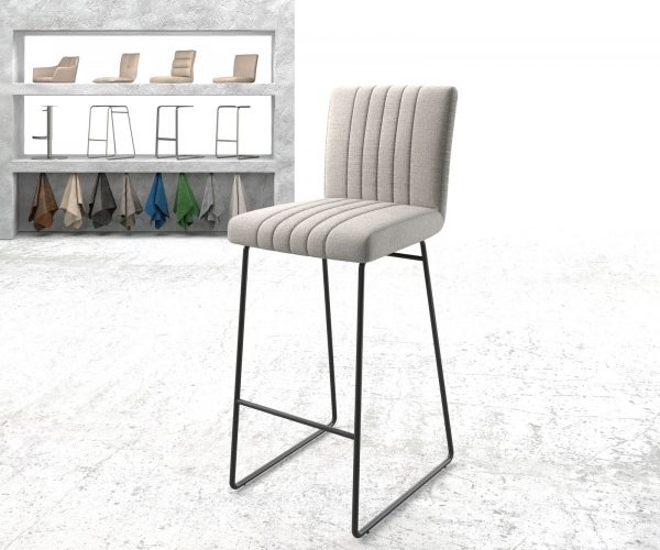 Barová židle Luiga-Flex Stripes Light Grey Skid Kovový rám