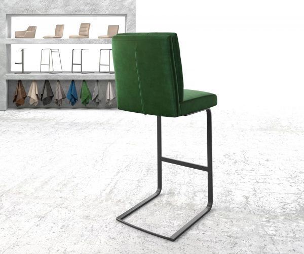 Barová židle Pela-Flex Velvet Green Cantilever Flat Metal - Image 3