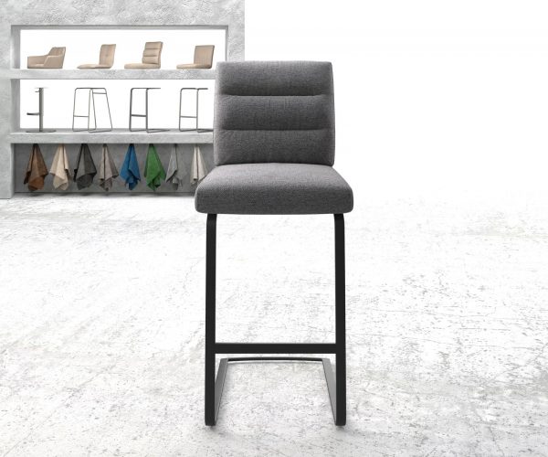 Barová židle Pela-Flex Textured Fabric Light Grey Cantilever Flat Metal - Image 2
