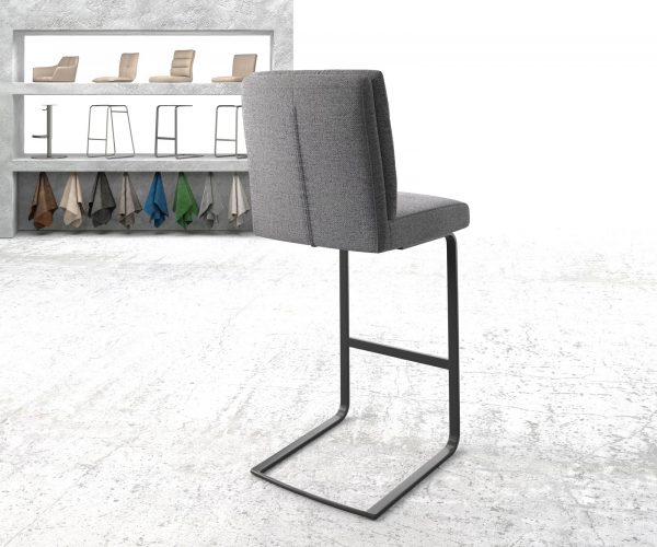 Barová židle Pela-Flex Textured Fabric Light Grey Cantilever Flat Metal - Image 3