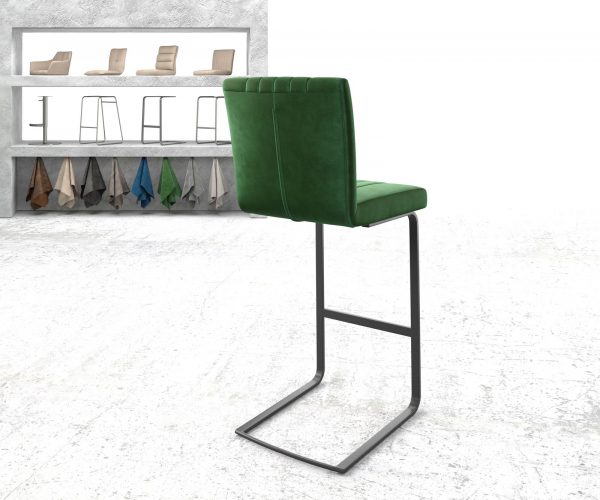 Barová židle Luiga-Flex Velvet Green Cantilever Flat Metal - Image 3
