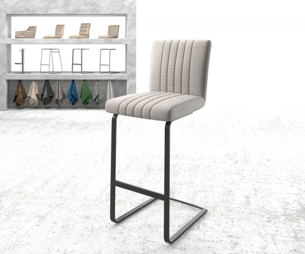 Barová židle Luiga-Flex Stripes Light Grey Cantilever Flat Metal