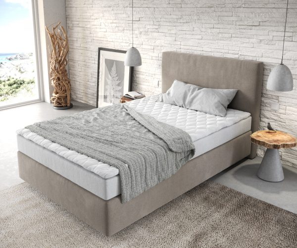 Postel Boxspring Dream-Well 120x200 cm mikrovlákno béžová s matrací a topperem - Image 4