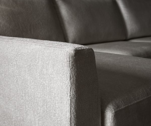 Rohová pohovka Marla 285x140 cm žinylka taupe lenoška pravá - Image 6