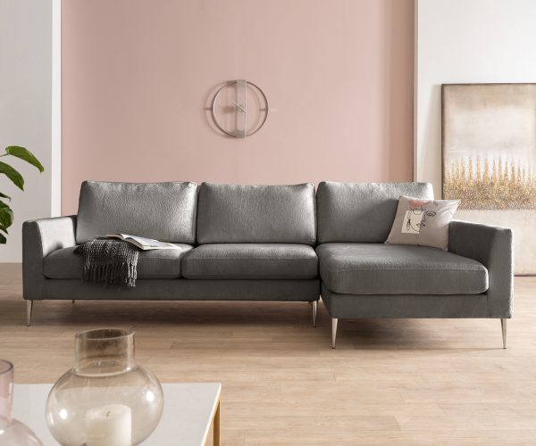 Rohová pohovka Marla 285x140 cm žinylka taupe lenoška pravá - Image 2