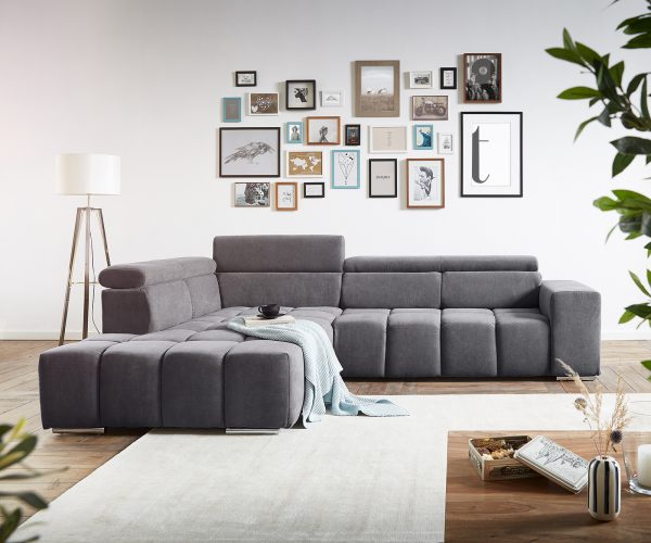 Rohová pohovka Torin 300x210 cm mikrovlákno kamenně šedý levá - Image 2