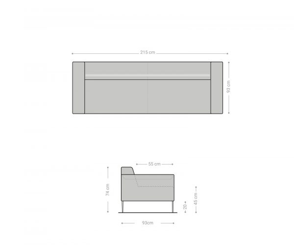 Pohovka Svea mikrovlákno béžová 220x90 cm - Image 6