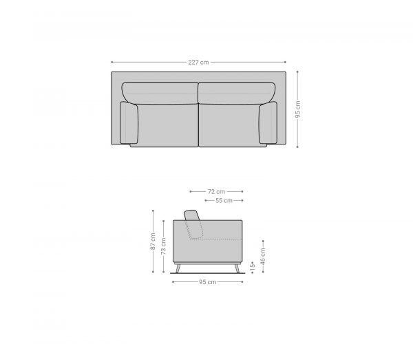 Pohovka Mena mikrovlákno béžová 225x90 cm - Image 6