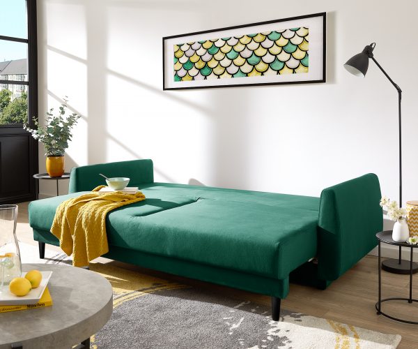 Rozkládací pohovka Fedja Velour Green 220x90 cm - Image 2