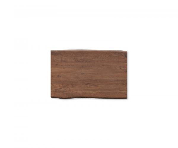 Jídelní stůl Edge 140x90cm Akátová hnědá nerezová ocel Stříbrný šikmý živý okraj - Image 4